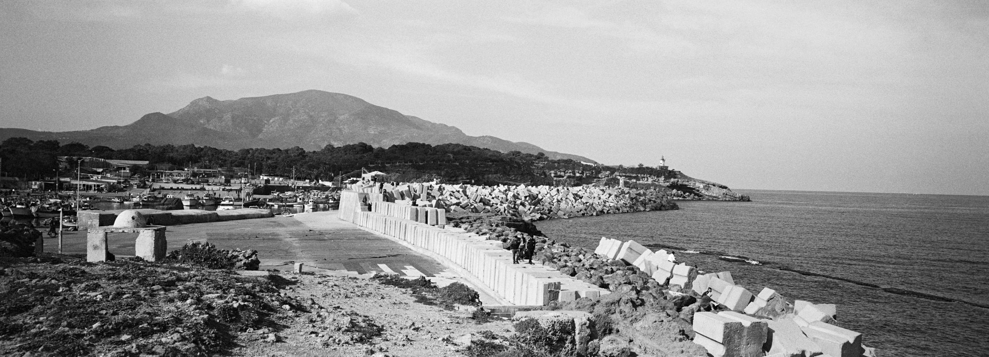 Vue sur le massif du mont Chenoua, à l'ouest d'Alger. C'est le point culminant des collines du Sahel algérois. 31/01/2016, Tipaza-ALGERIE.