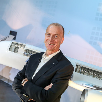 Tom Enders, président d'Airbus Group. 15 février 2018, Colomiers, France.